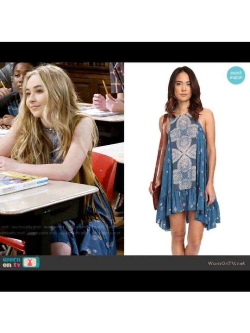 Free People Into You Blue Slip Mini Dress
